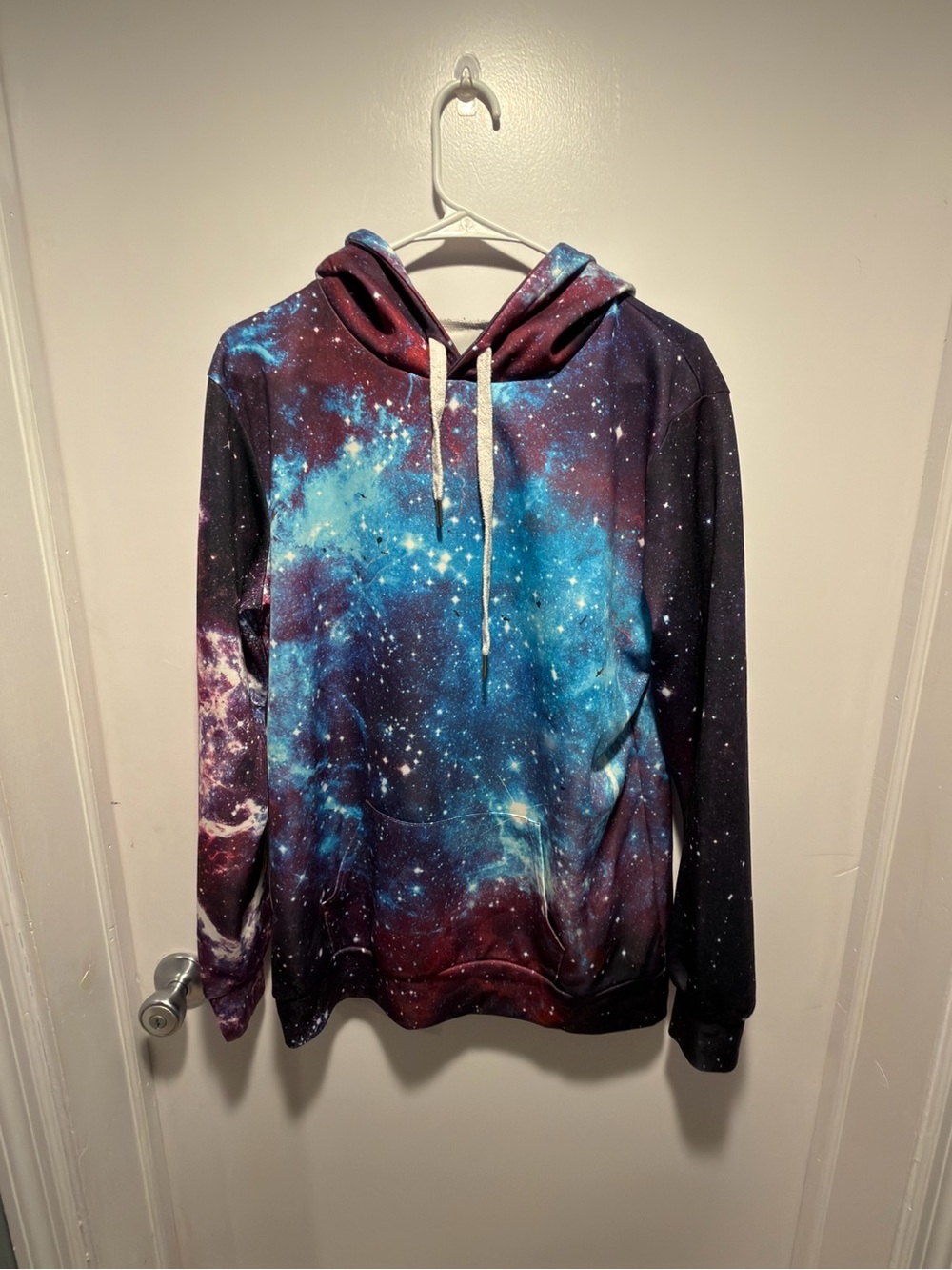 Galaxy Print Hooded Sweatshirt - Blue/Purple